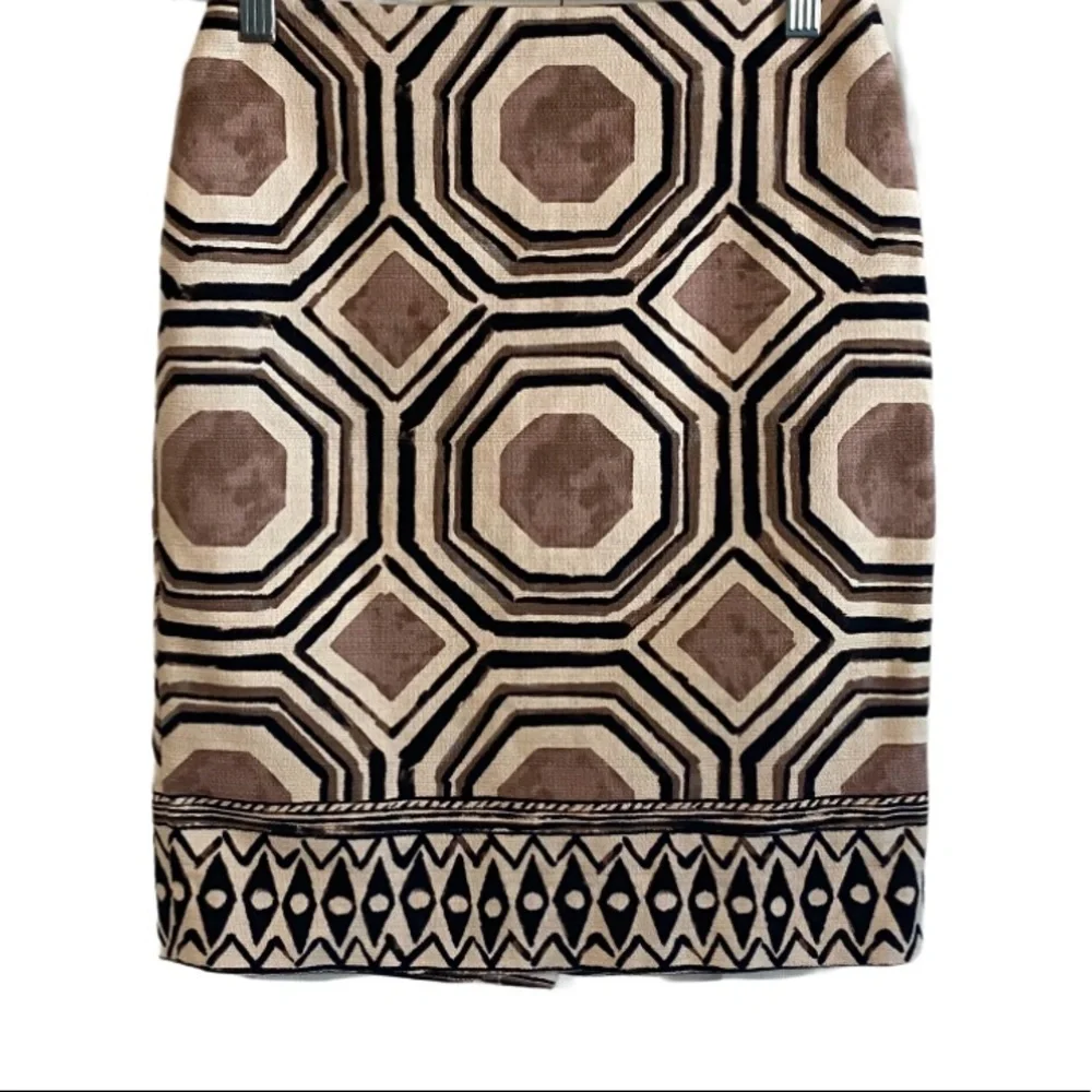 Loft petites geometric printed cotton skirt 2 2p